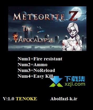 陨石Z启示录修改器(Meteorite Z: The Apocalypse)使用方法说明