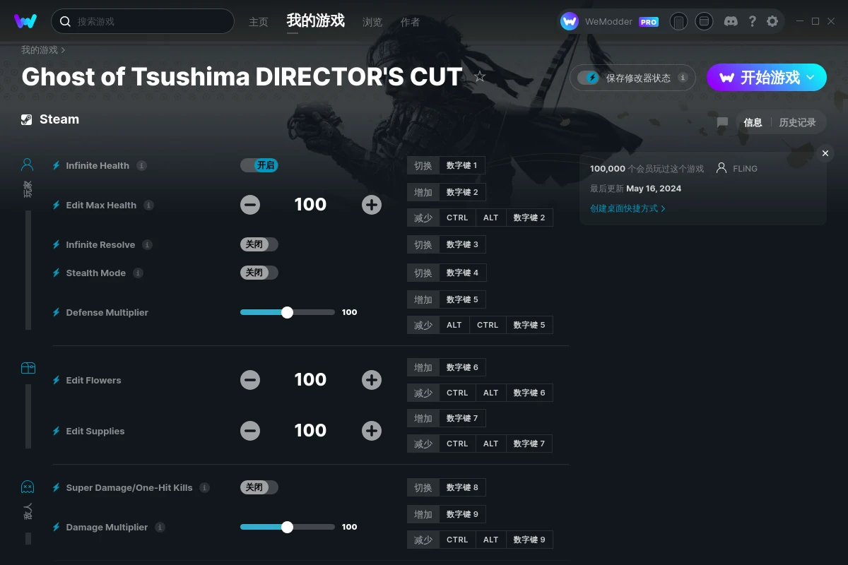 Ghost of Tsushima DIRECTOR`S CUT修改器+10